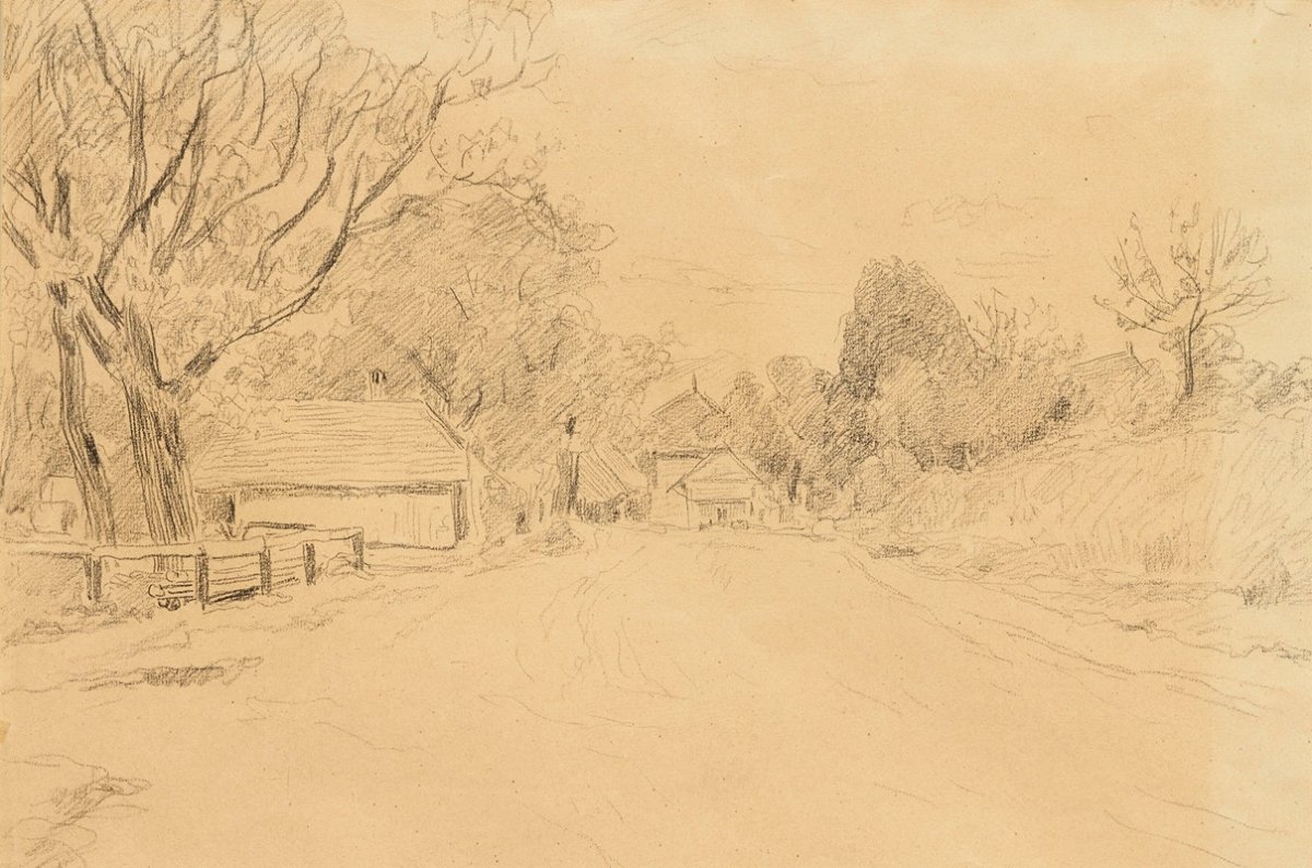 Croquis d'une rue de village