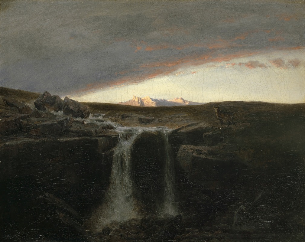 Paysage de montagne avec cascade (1849)