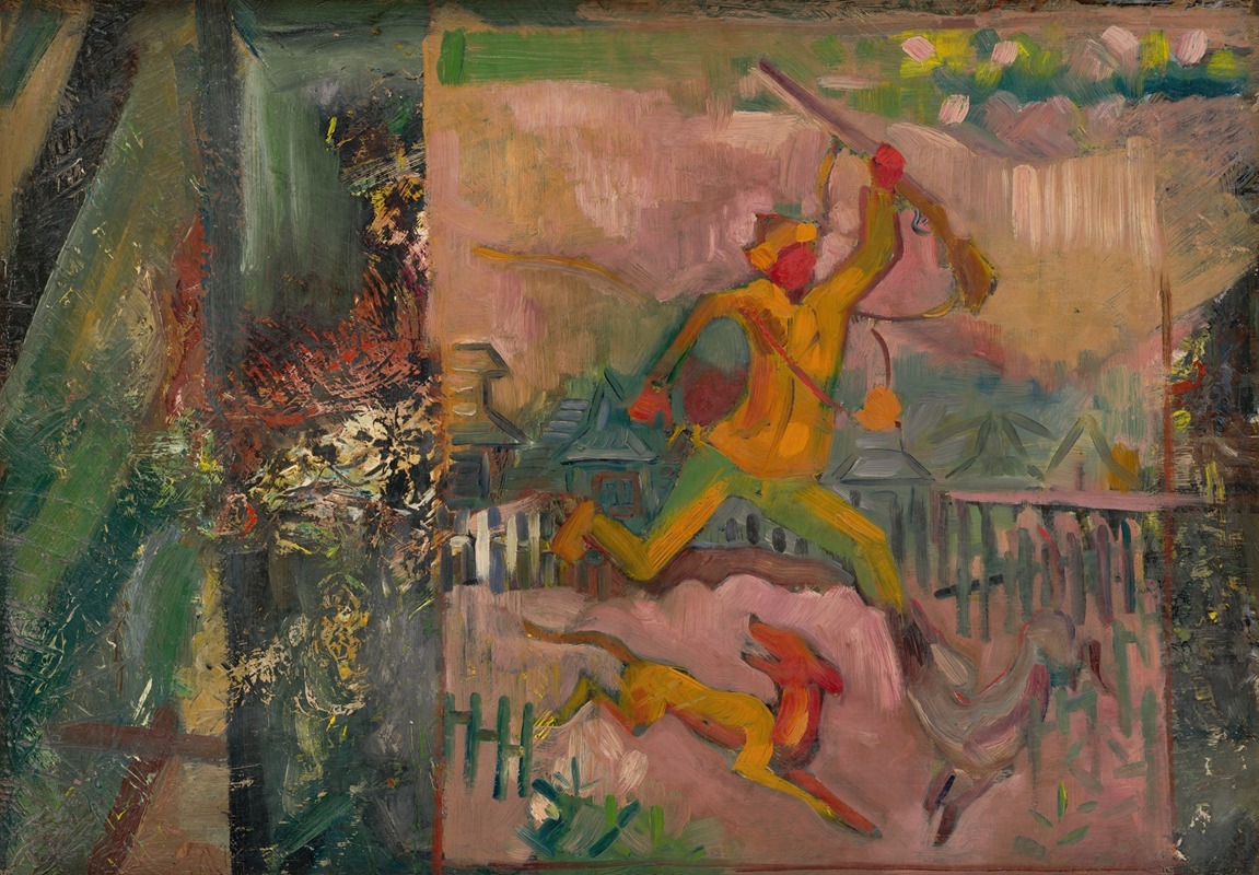Chasseur à courre avec un fusil (1935)
