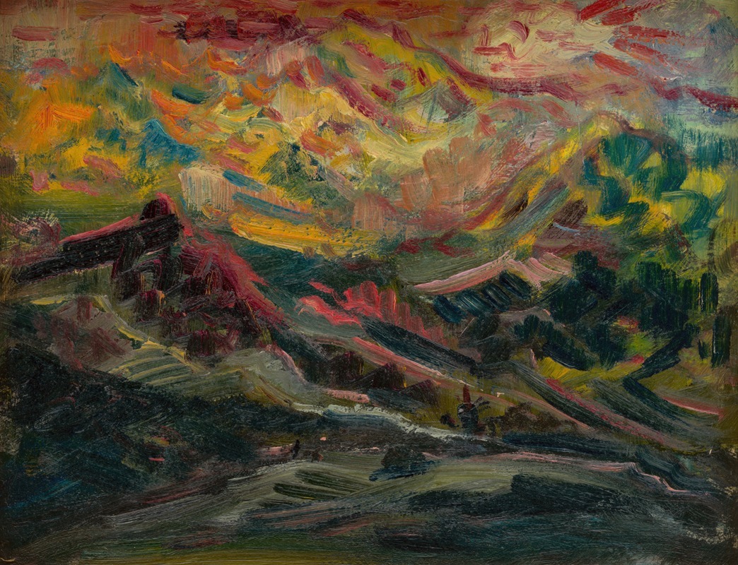 Coucher de soleil dans les montagnes (1940-1944)