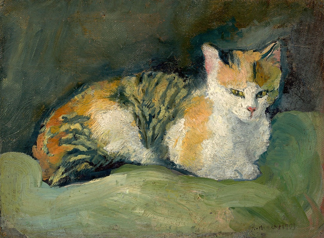 Chat sur coussin vert I (1909)