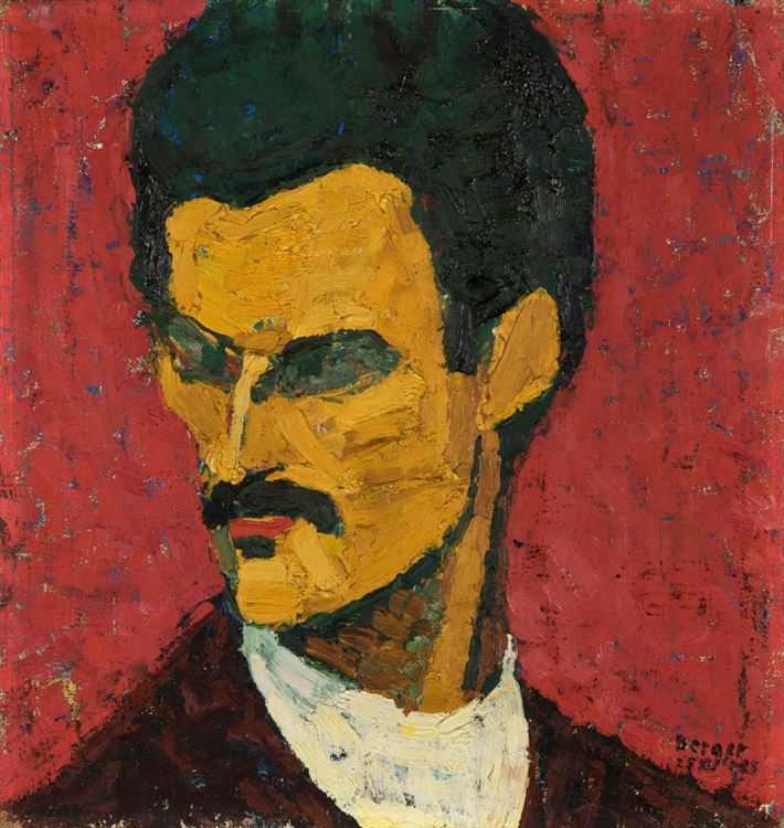 Portrait sur fond rouge, 1909