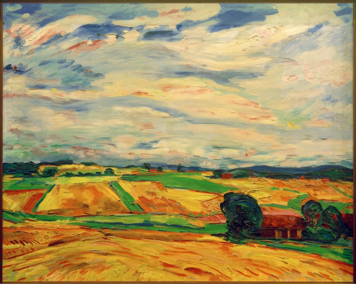 Paysage avec champs de récolte, 1929
