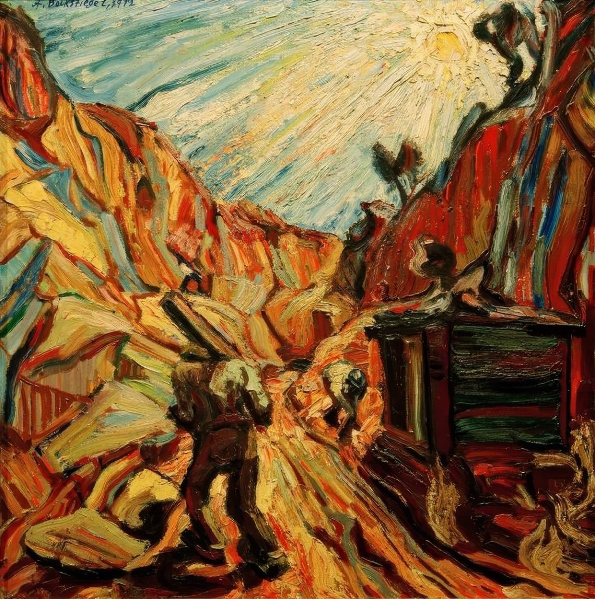 Travailleurs dans la carrière, 1912