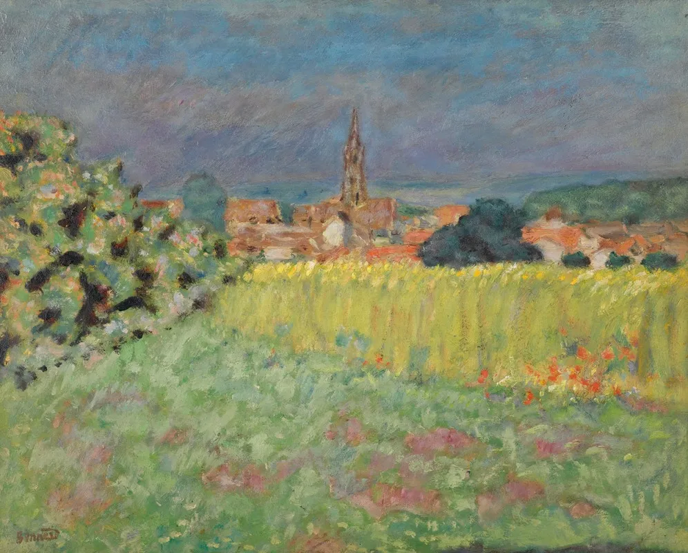 Le champ de blé devant l'église