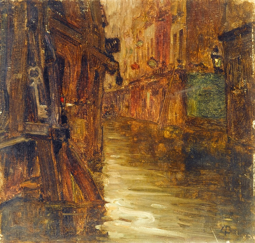 La rue de Bièvre, vue du boulevard Saint-Germain (inondations de 1910) 