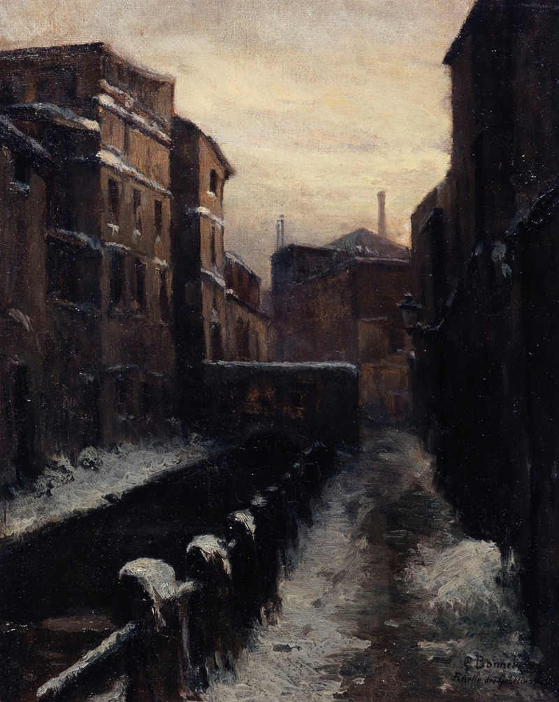Vue de la Bièvre, ruelle des Gobelins (effet de neige) (1900)