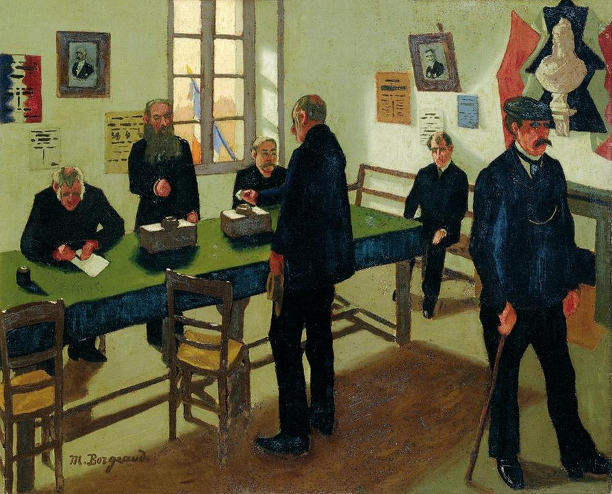Votation à la mairie, 1913