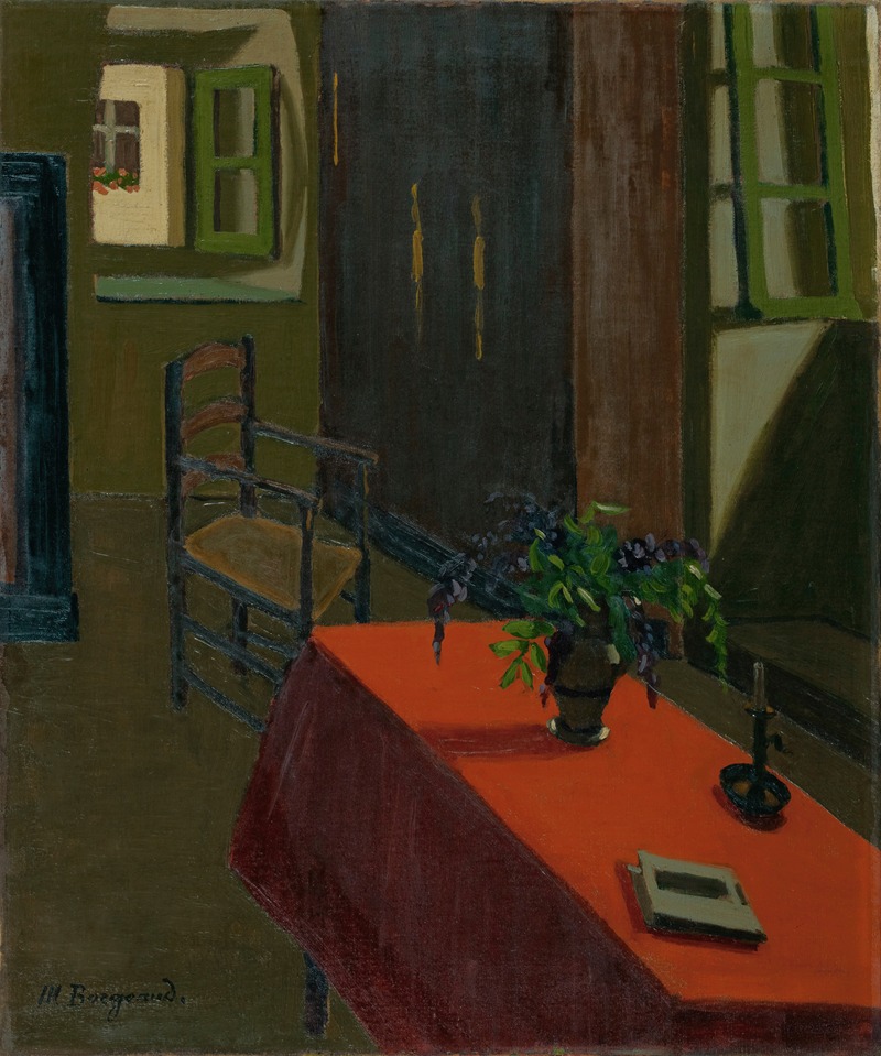 Table rouge avec glycine (1920)