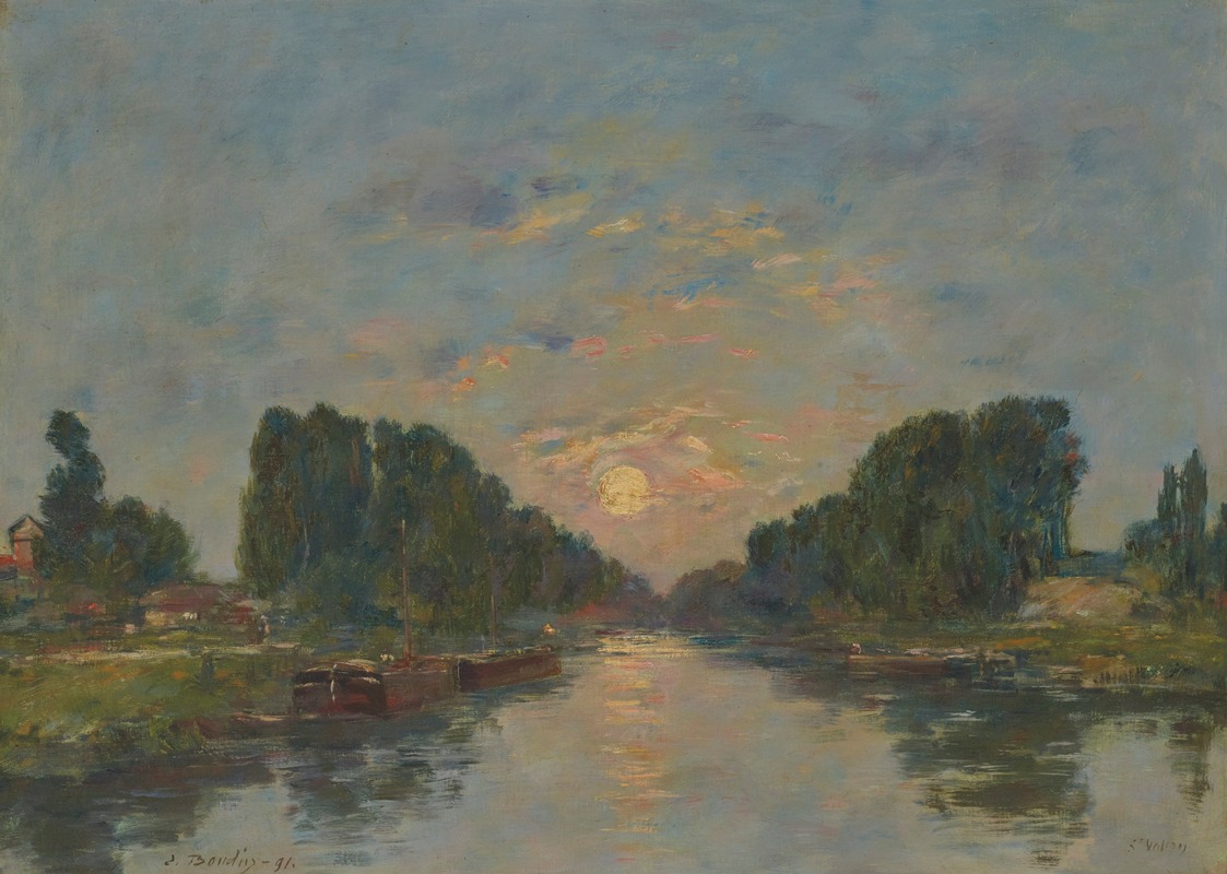Saint-Valéry-sur-Somme. Effet de lune sur le canal (1891) 
