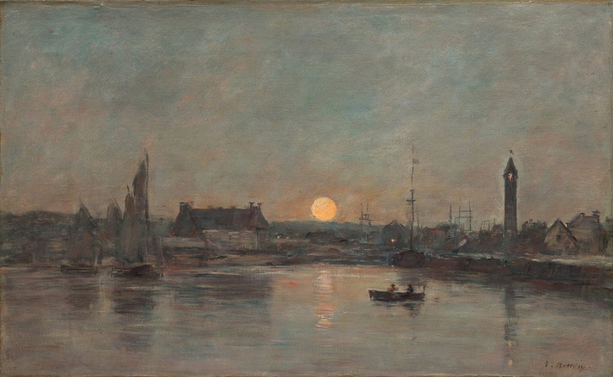 Vue du port de Trouville au crépuscule (1885-90)