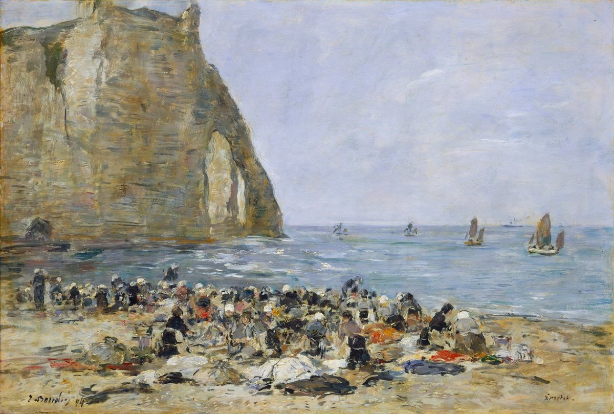 Blanchisseuses sur la plage d'Etretat, 1894 