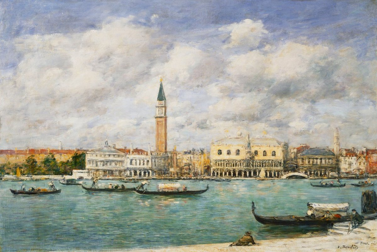 Venise, Campanile, vue sur le canal de San Giorgio, 1895