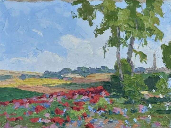 Paysage printanier, vers 1920