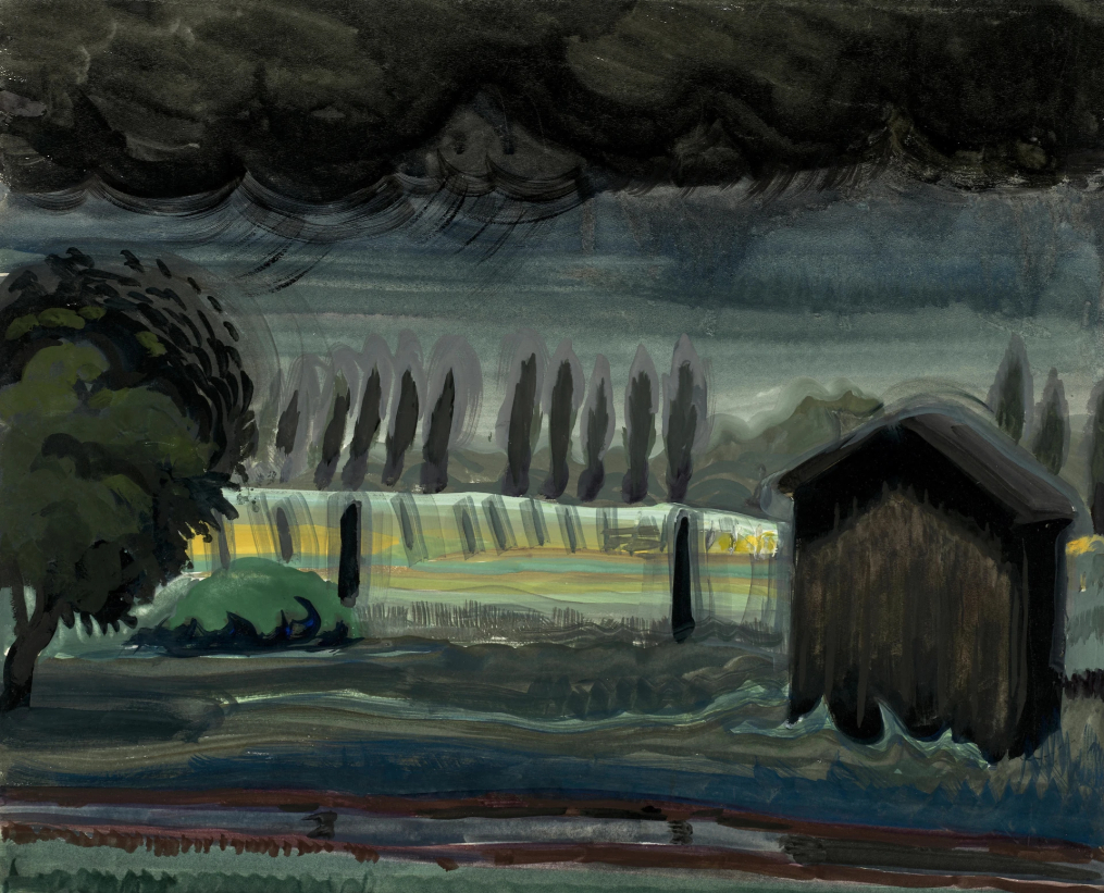Paysage avec maison et arbres, 1917