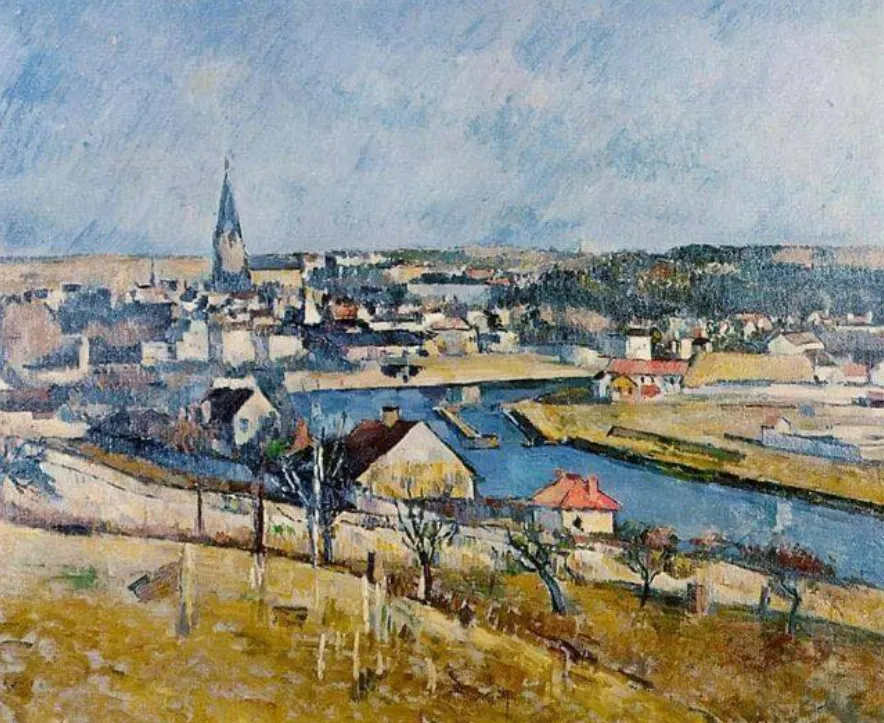 Melun vu depuis Le Mée-sur-Seine, 1879-1880