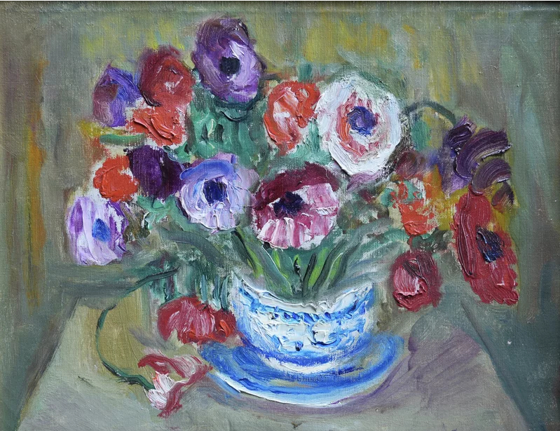 Anémones dans une coupe bleue, 1959