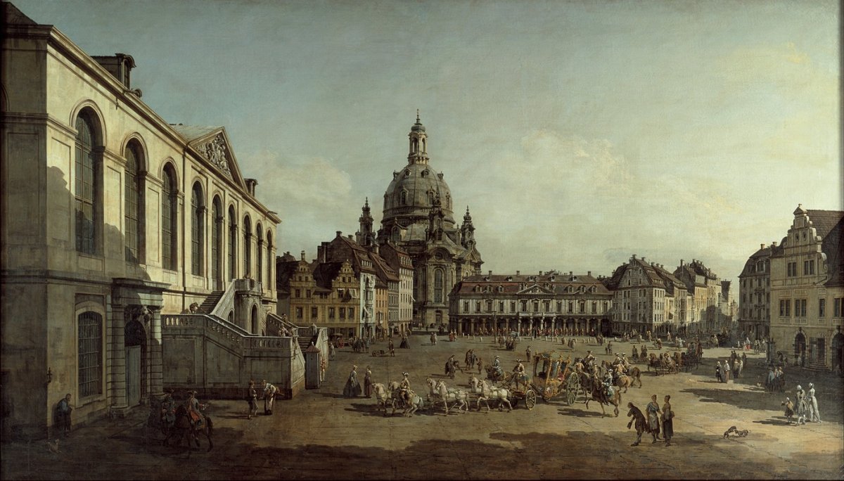 Vue du Neumarkt de Dresde depuis le Jüdenhofe (1749)