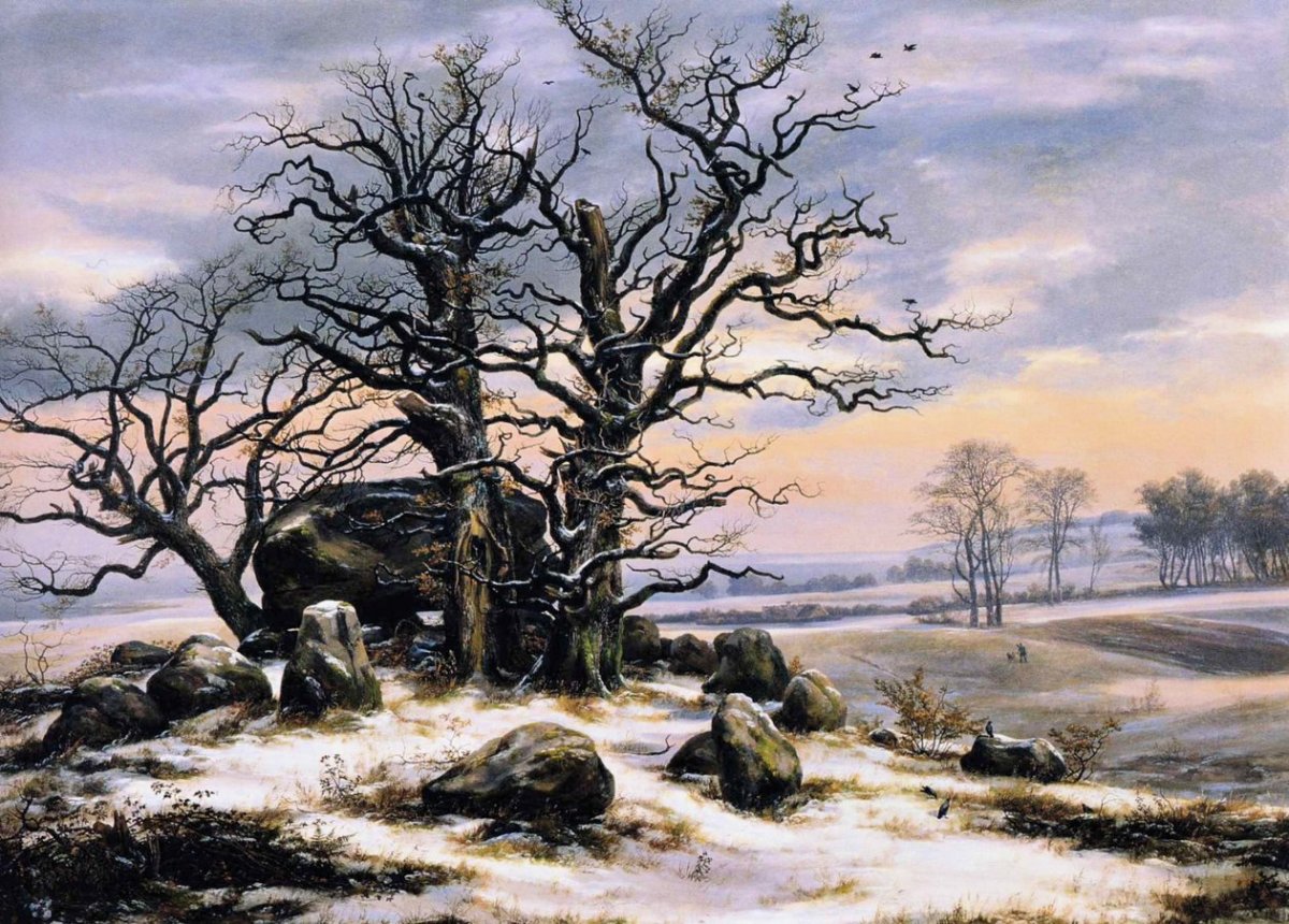 La tombe des mégalithes en hiver, 1824