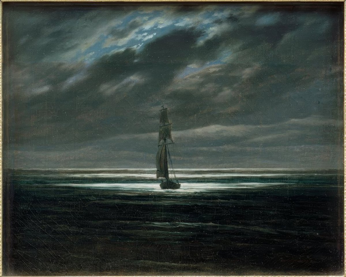 Paysage marin au clair de lune sur la mer, 1828