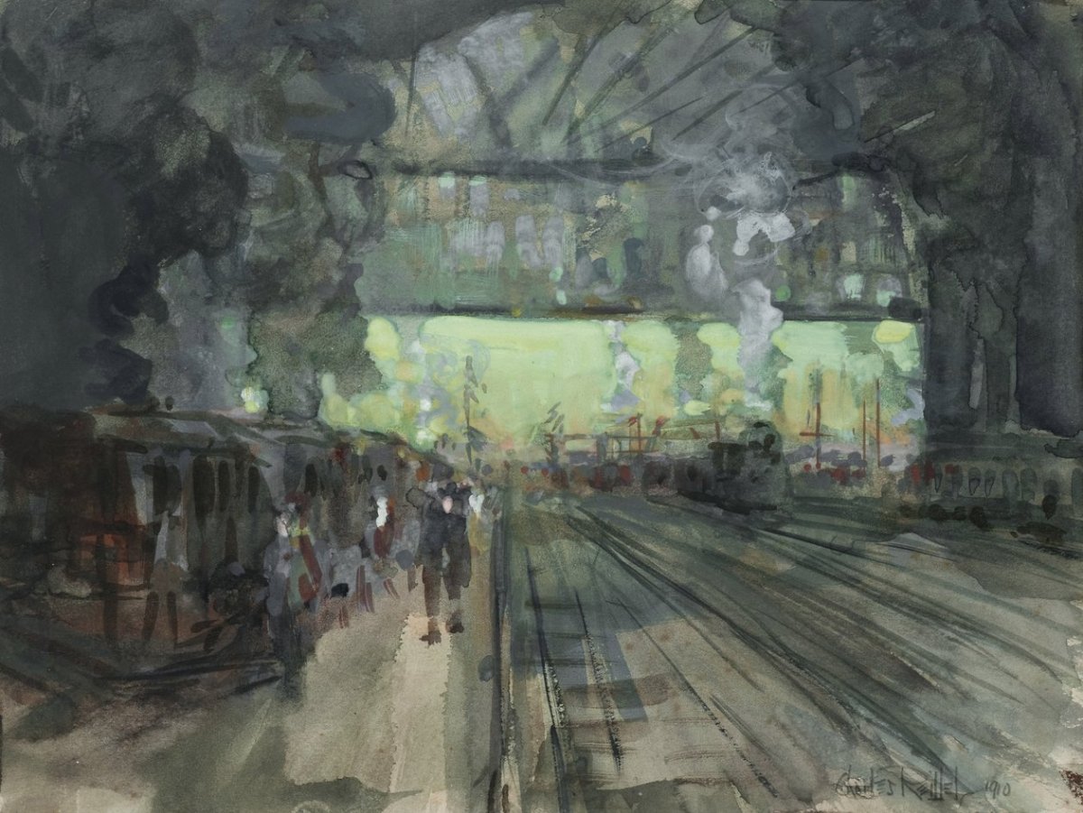 Soirée d'hiver dans les gares de triage, 1910