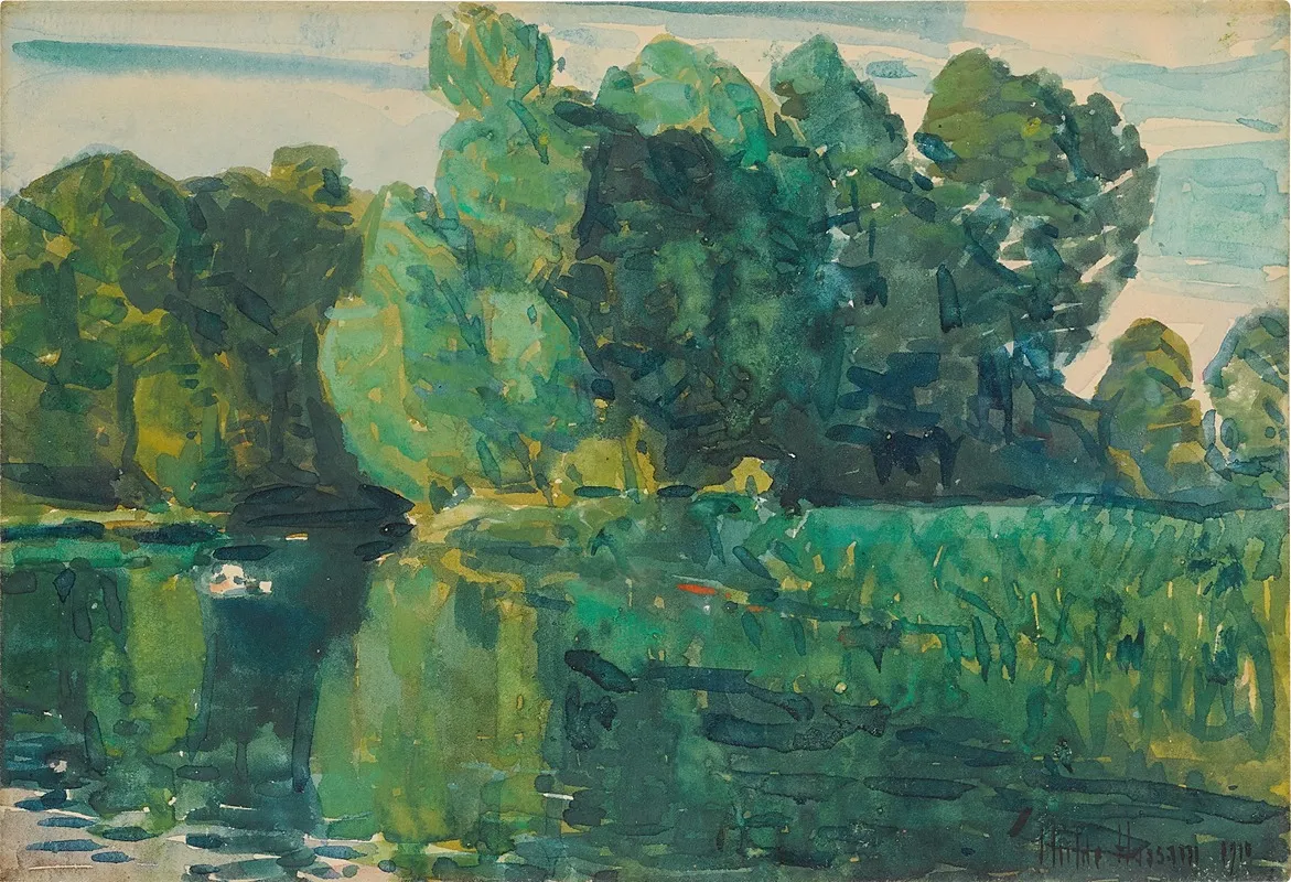 Arbres au bord d'un lac (1910)