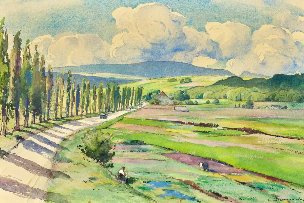 Paysannes travaillant dans les champs