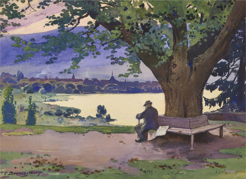 Sur la terrasse du château de Cerlier