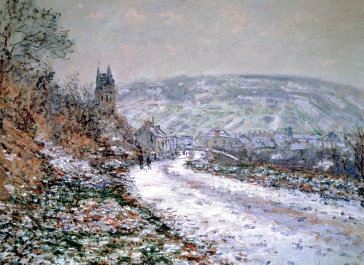 Entrée du village de Vetheuil en hiver, 1880