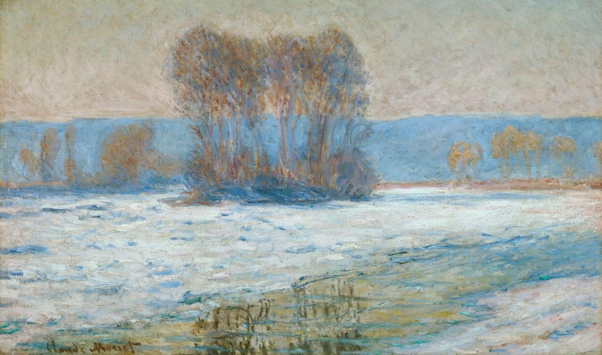 La Seine à Bennecourt en hiver 