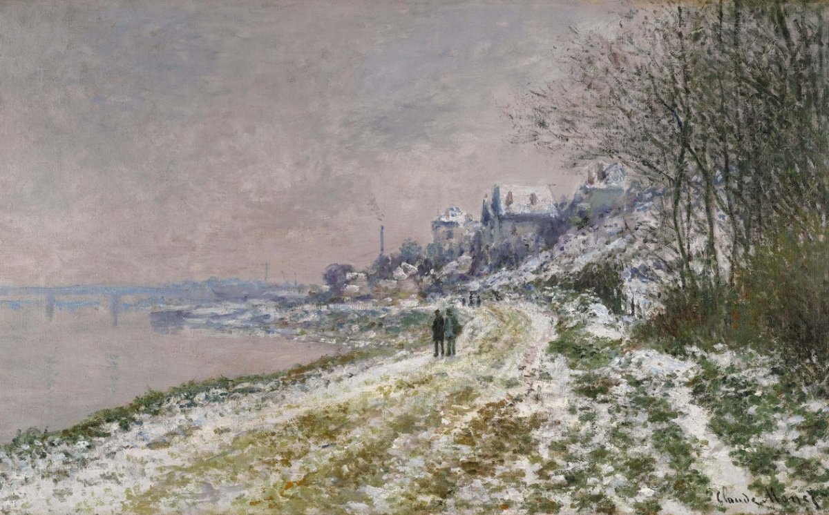 Le chemin d'Epinay, effet de neige, 1875 