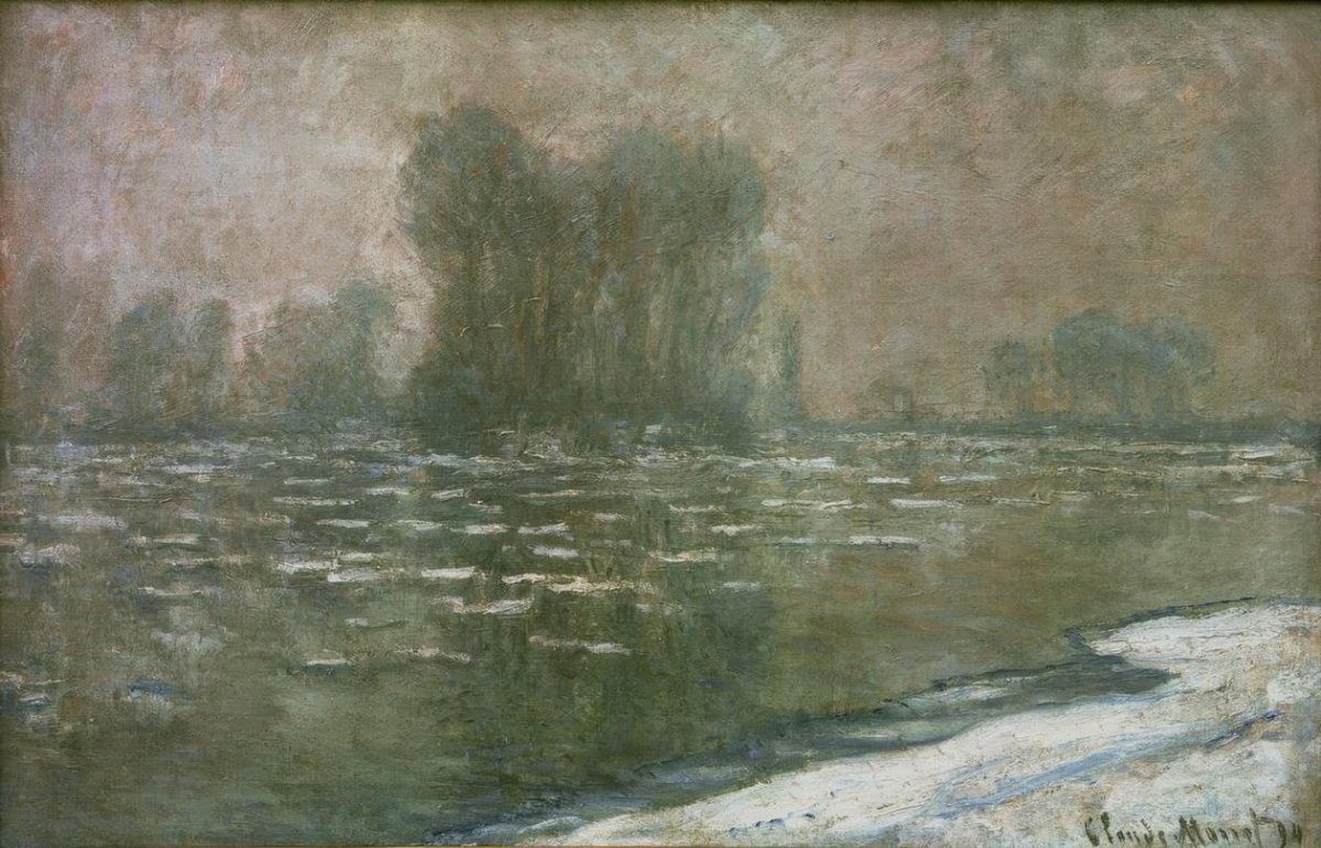 Matin brumeux et glaces, 1893