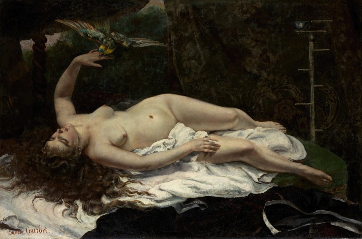 Femme avec un perroquet (1866) 