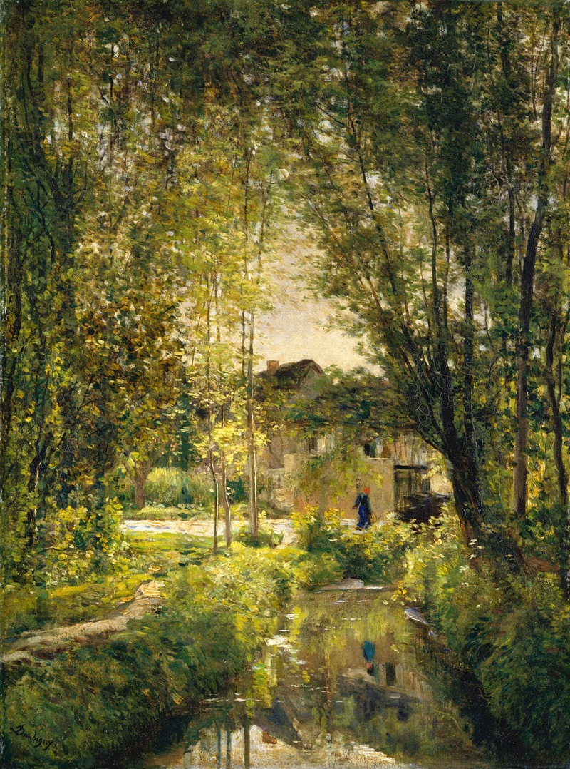 Paysage avec un ruisseau éclairé par le soleil (vers 1877)
