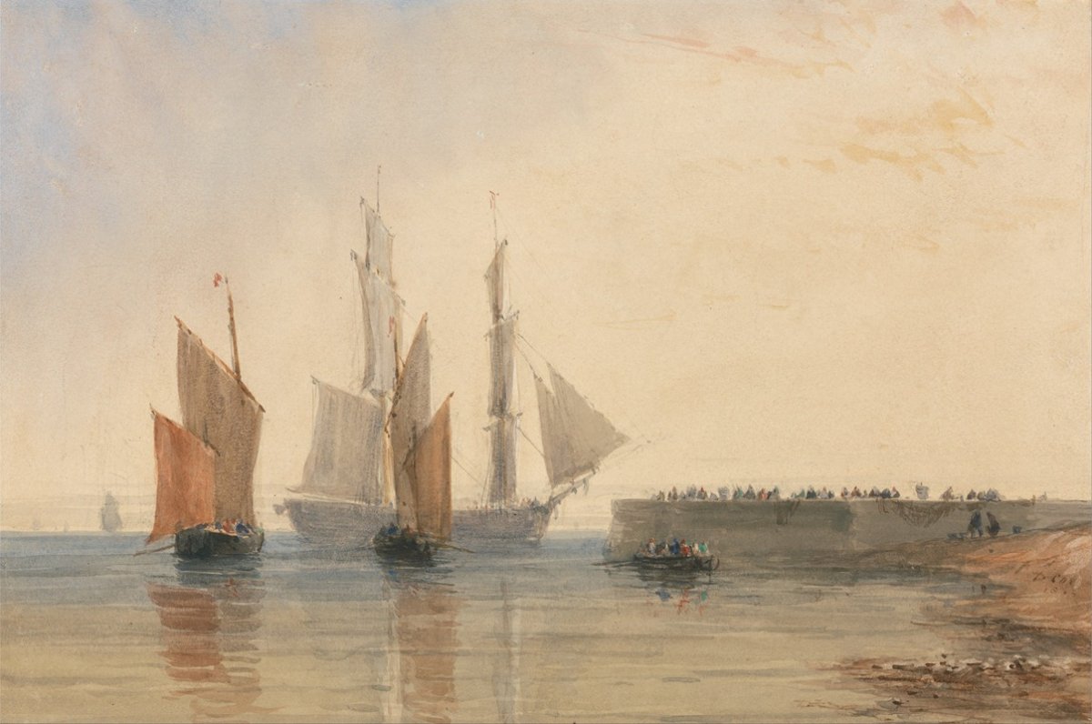 Entrée du port de Calais (vers 1829)