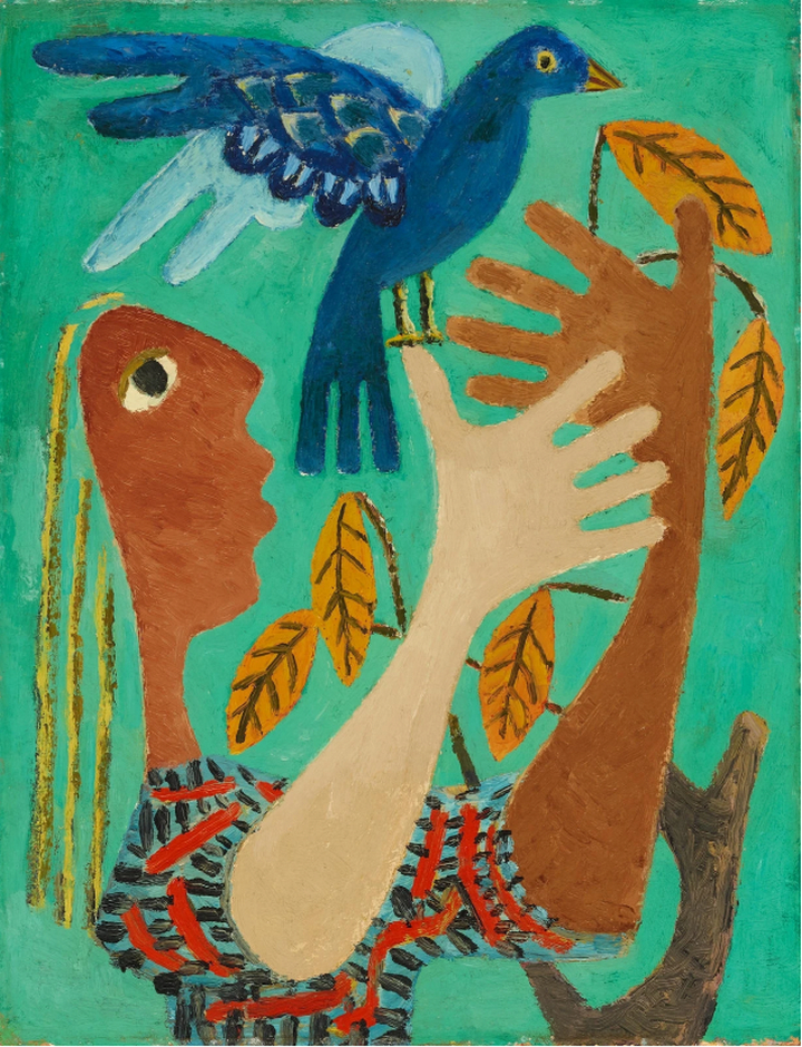 Fille à l'oiseau, 1945-1946