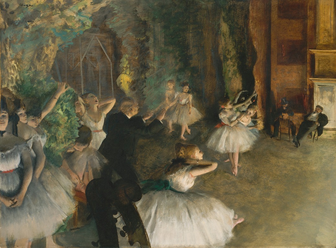 La répétition du ballet sur scène (vers 1874)