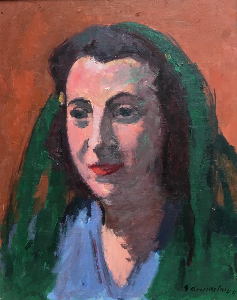 Portrait d'une femme avec un foulard vert 1943