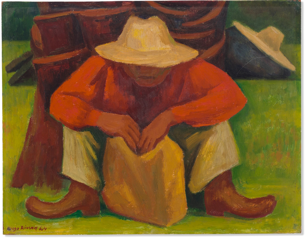 Repos (homme assis près d'un tronc), 1944