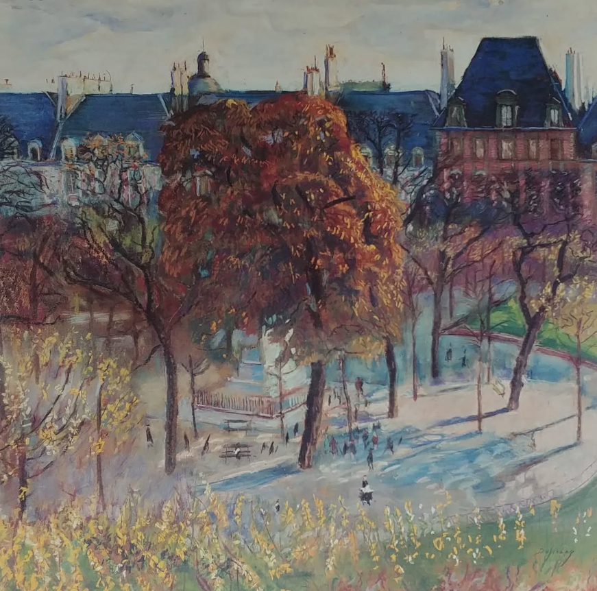 Paris, la place des Vosges à l'automne, 1942