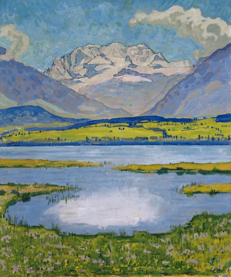 Paysage d'été avec vue sur la Blümlisalp, 1911