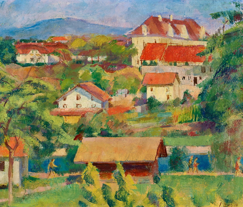 Paysage estival avec maisons, 1919 