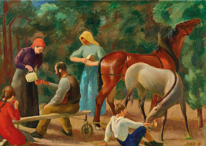 Paysans au repos, 1924 