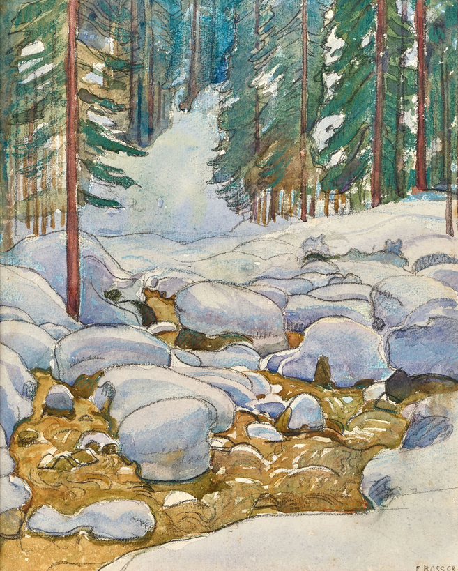 Ruisseau hivernal dans la forêt, 1908 