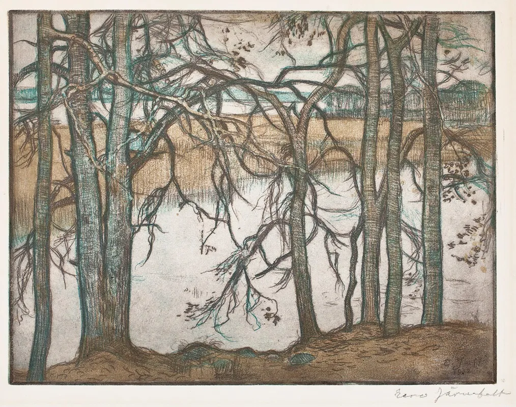 Bord du lac avec des roseaux (1912)