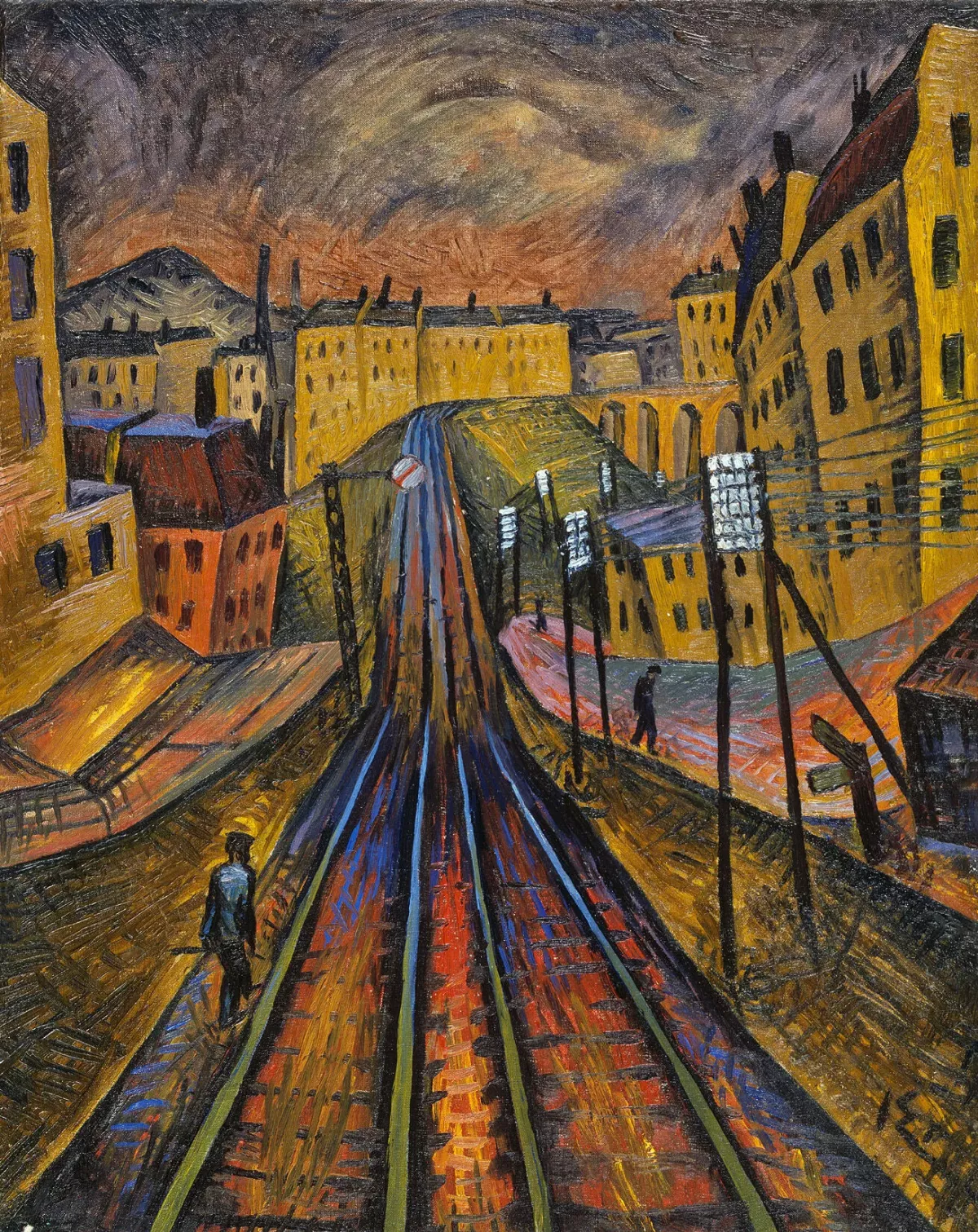 Voies ferrées dans une zone industrielle