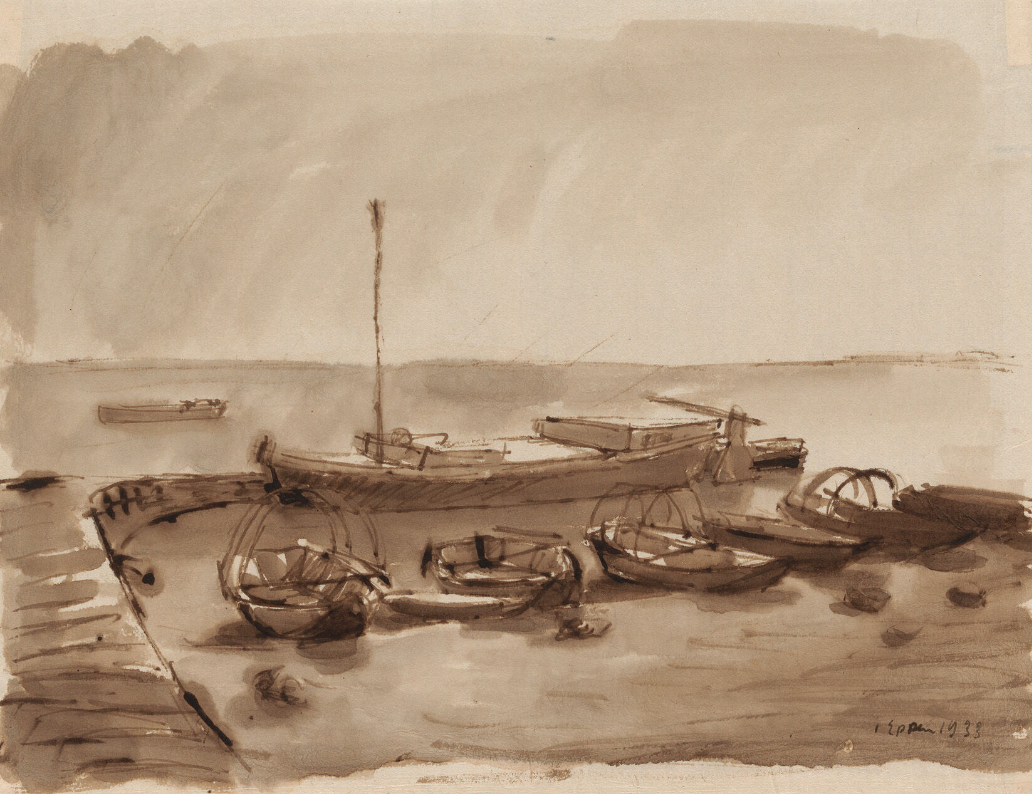 Bateaux sur la plage, 1933