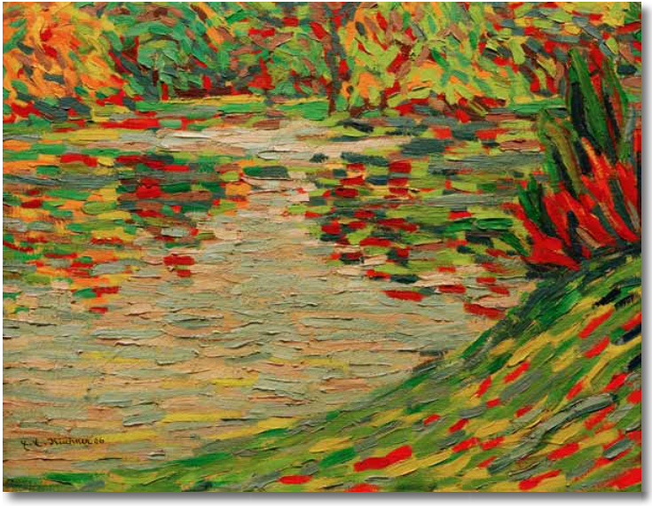 Le lac du parc à Dresde