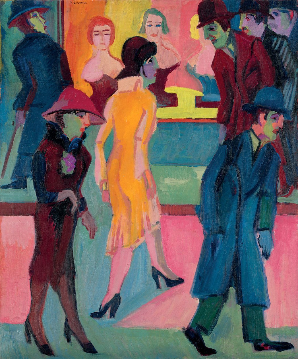 Scène de rue près du salon de coiffure (1926) 