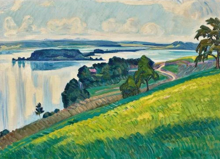 Lac de Bienne avec l'île Saint-Pierre, 1927